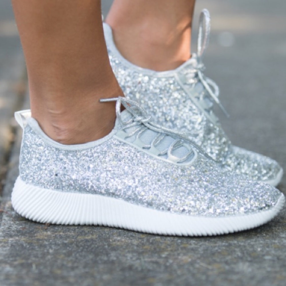 🆕LAST ONE Silver Glitter Sneakers - Picture 3 of 8